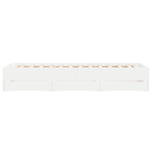 Bed Frame with Drawers White 90x190cm - Image 7