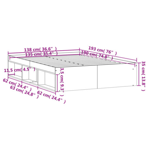 Bed Frame White 135x190cm - Image 11
