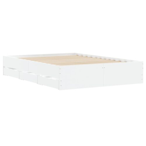 Bed Frame with Drawers White 135x190cm - Image 4