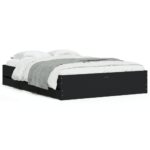 Bed Frame with Drawers Black 135x190cm