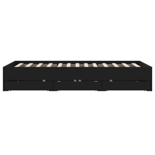 Bed Frame with Drawers Black 135x190cm - Image 7