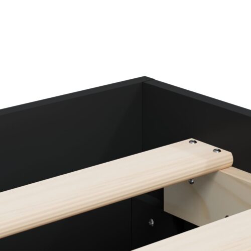 Bed Frame with Drawers Black 135x190cm - Image 9