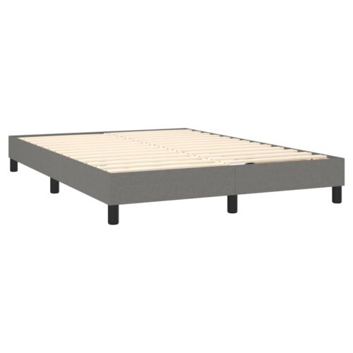 Box Spring Bed with Mattress Dark Grey 137x190cm Fabric - Image 4
