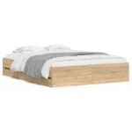 Bed Frame with Drawers Sonoma Oak 150x200cm