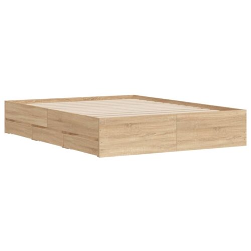 Bed Frame with Drawers Sonoma Oak 150x200cm - Image 4