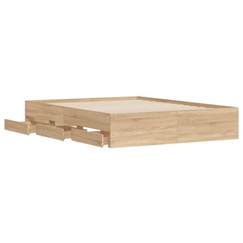 Bed Frame with Drawers Sonoma Oak 150x200cm - Image 5