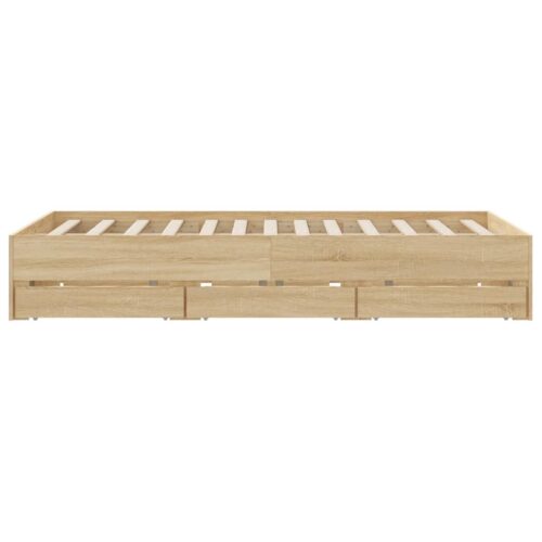 Bed Frame with Drawers Sonoma Oak 150x200cm - Image 7