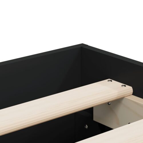 Bed Frame with Drawers Black 150x200cm - Image 9