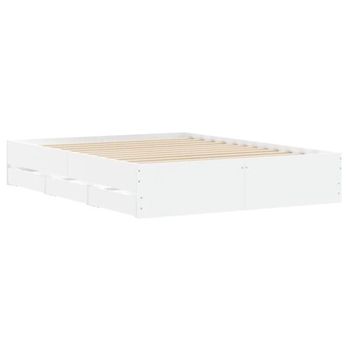 Bed Frame with Drawers White 150x200cm - Image 4