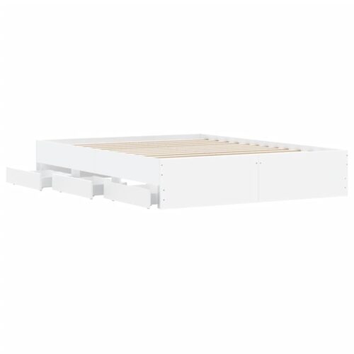 Bed Frame with Drawers White 150x200cm - Image 5