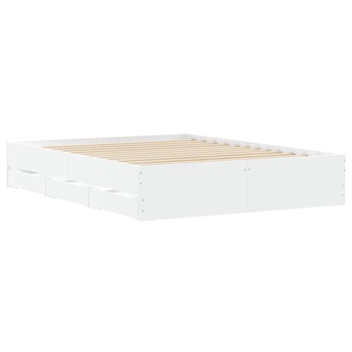 Bed Frame with Drawers White 150x200cm - Image 8