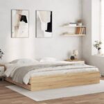 Bed Frame with Drawers Sonoma Oak 183x203cm King