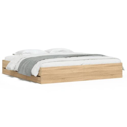 Bed Frame with Drawers Sonoma Oak 183x203cm King - Image 2
