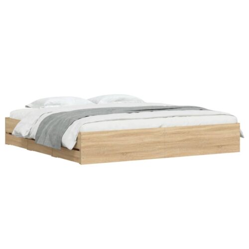 Bed Frame with Drawers Sonoma Oak 183x203cm King - Image 3