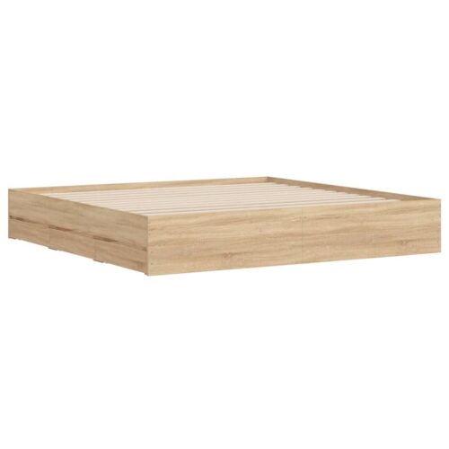 Bed Frame with Drawers Sonoma Oak 183x203cm King - Image 4