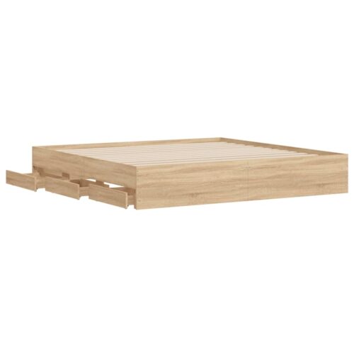 Bed Frame with Drawers Sonoma Oak 183x203cm King - Image 5