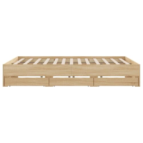Bed Frame with Drawers Sonoma Oak 183x203cm King - Image 7