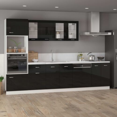 Dishwasher Panel High Gloss Black 59.5x3x67cm Engineered Wood - Image 4