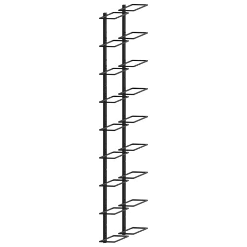 Wall-mounted Wine Racks for 18 Bottles 2pcs Black Iron - Image 3