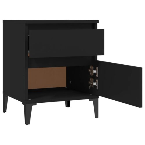 Bedside Cabinet Black 40x35x50cm - Image 7
