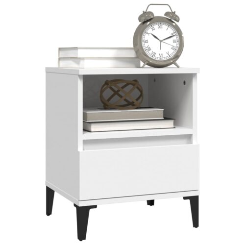 Bedside Cabinet White 40x35x50cm - Image 4