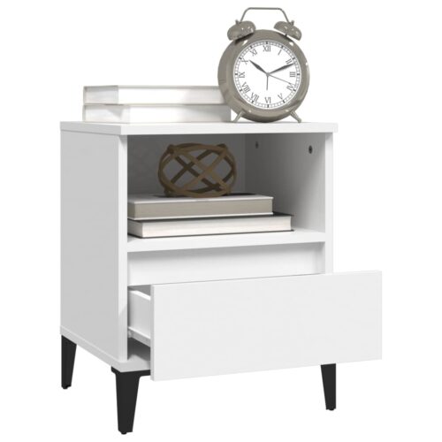 Bedside Cabinet White 40x35x50cm - Image 5