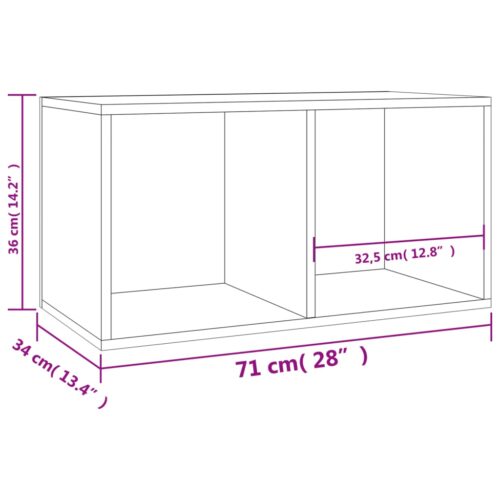 Vinyl Storage Box Concrete Grey 71x34x36cm Engineered Wood - Image 9