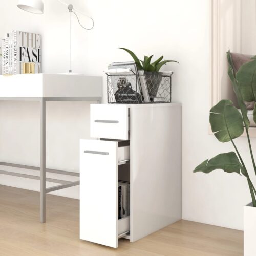 Wooden Apothecary Cabinet Hallway Storage Drawers Rack Shelf Side Table White 20x45.5x60cm - Image 3