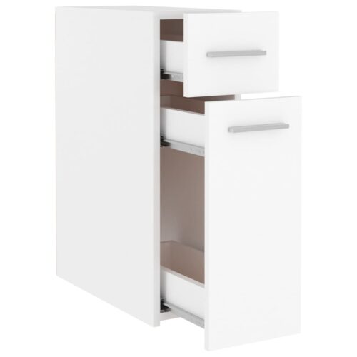 Wooden Apothecary Cabinet Hallway Storage Drawers Rack Shelf Side Table White 20x45.5x60cm - Image 6