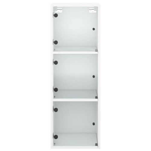 Wall Cabinet with Glass Doors White 35x37x100cm - Image 6