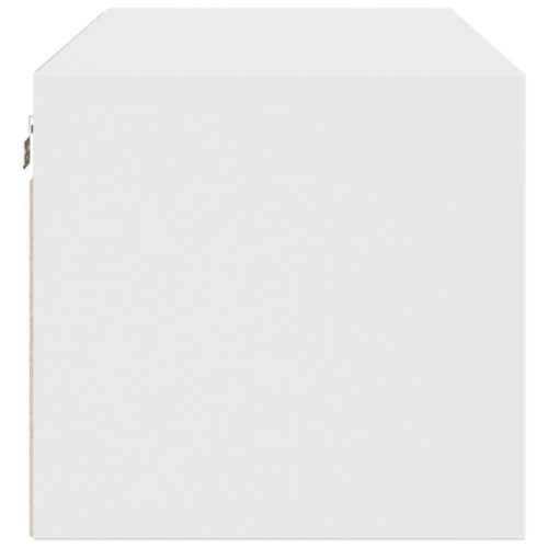 Wall Cabinet with Glass Doors White 102x37x35cm - Image 7