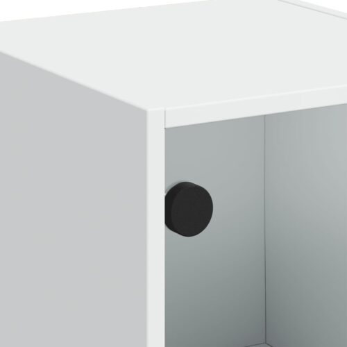 Highboard with Glass Doors White 35x37x109cm - Image 9