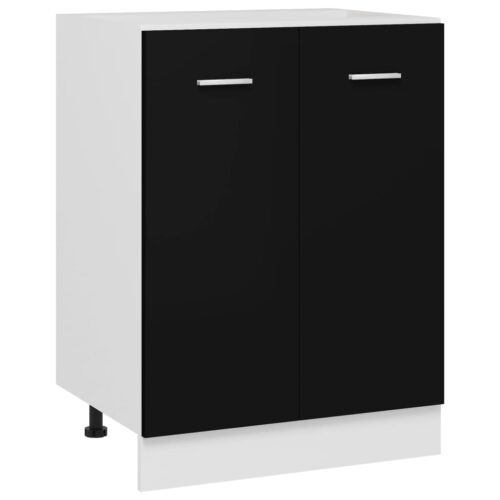 Bottom Cabinet Black 60x46x81.5cm Engineered Wood
