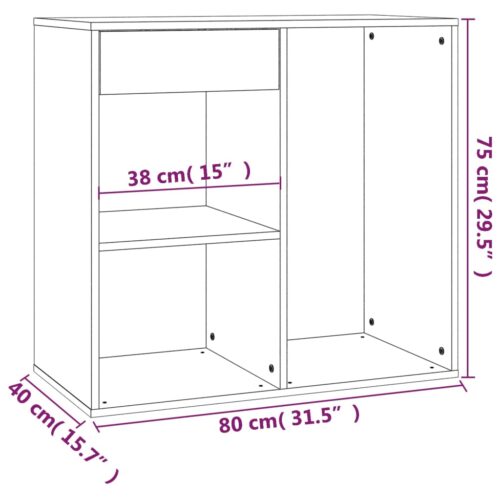 Cosmetic Cabinet White 80x40x75cm Engineered Wood - Image 8