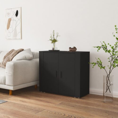 Sideboard Black 80x33x70cm Engineered Wood - Image 11