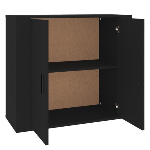 Sideboard Black 80x33x70cm Engineered Wood - Image 4