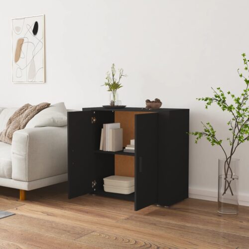 Sideboard Black 80x33x70cm Engineered Wood - Image 10