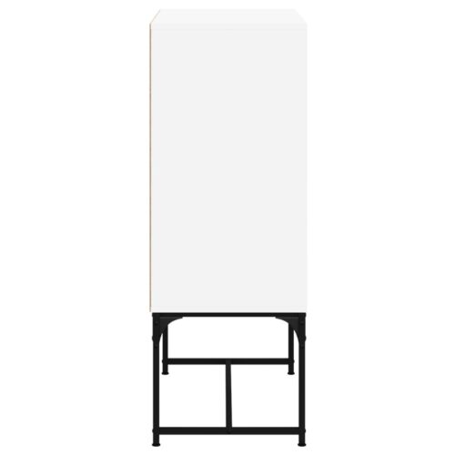 Side Cabinet with Glass Doors White 69x37x100cm - Image 7