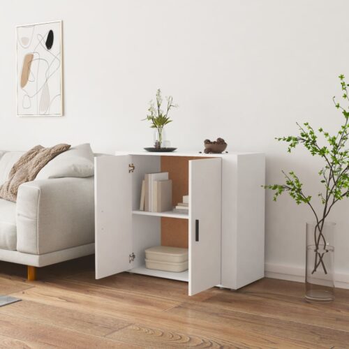 Wooden Sideboard Buffet Cabinet Storage Kitchen Rack Display Shelf White 80x33x70cm - Image 5