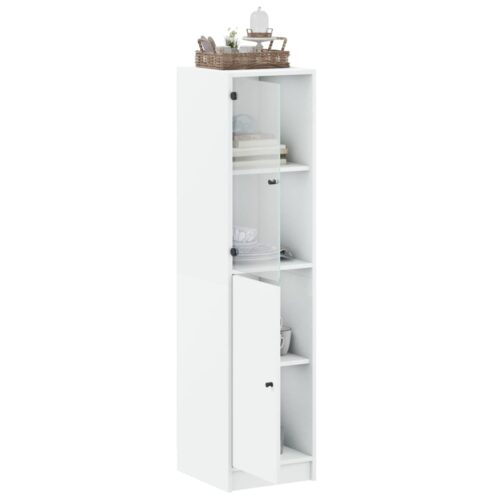 Highboard with Glass Door White 35x37x142cm - Image 5