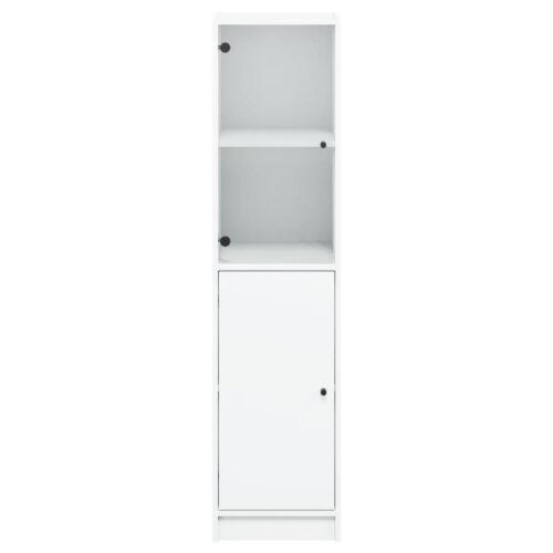 Highboard with Glass Door White 35x37x142cm - Image 6