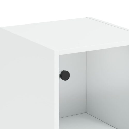 Highboard with Glass Door White 35x37x142cm - Image 10