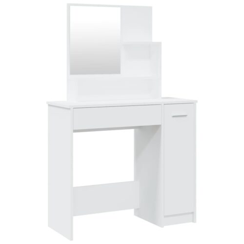 Dressing Table with Mirror White 86.5x35x136cm