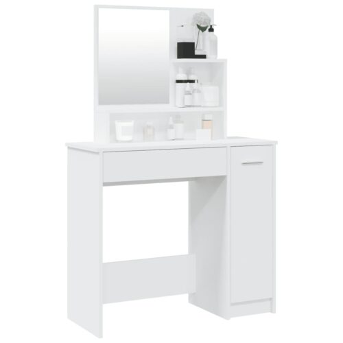 Dressing Table with Mirror White 86.5x35x136cm - Image 4