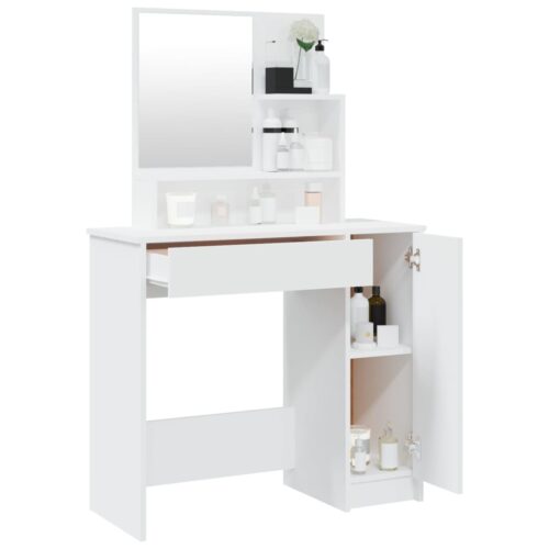 Dressing Table with Mirror White 86.5x35x136cm - Image 5
