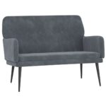 Bench Dark Grey 108x79x79cm Velvet