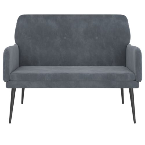 Bench Dark Grey 108x79x79cm Velvet - Image 3