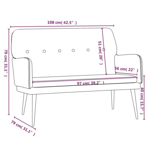 Bench Dark Grey 108x79x79cm Velvet - Image 8