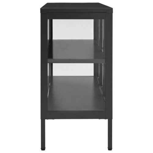 Sideboard Anthracite 105x35x70cm Steel Glass - Image 4
