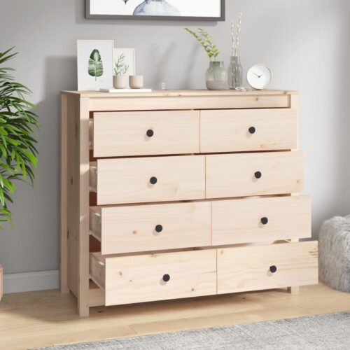 Side Cabinet 100x40x90cm Solid Wood Pine - Image 7